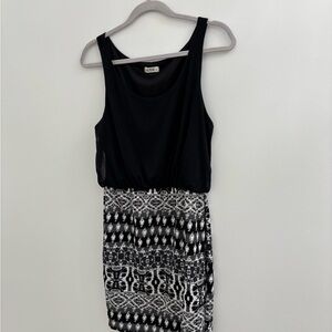 Ardene Black and White Geometric Mini Dress